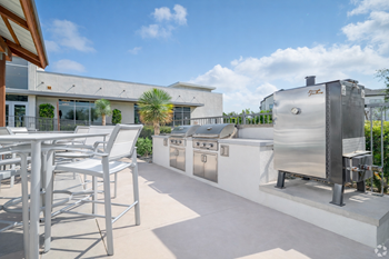 Poolside smoker & charcoal grills